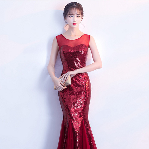 Evening Dresses cocktail party banquet dress vestido de banquete de cóctel Wedding dress mother wedding dress red fishtail evening dress dress dress party