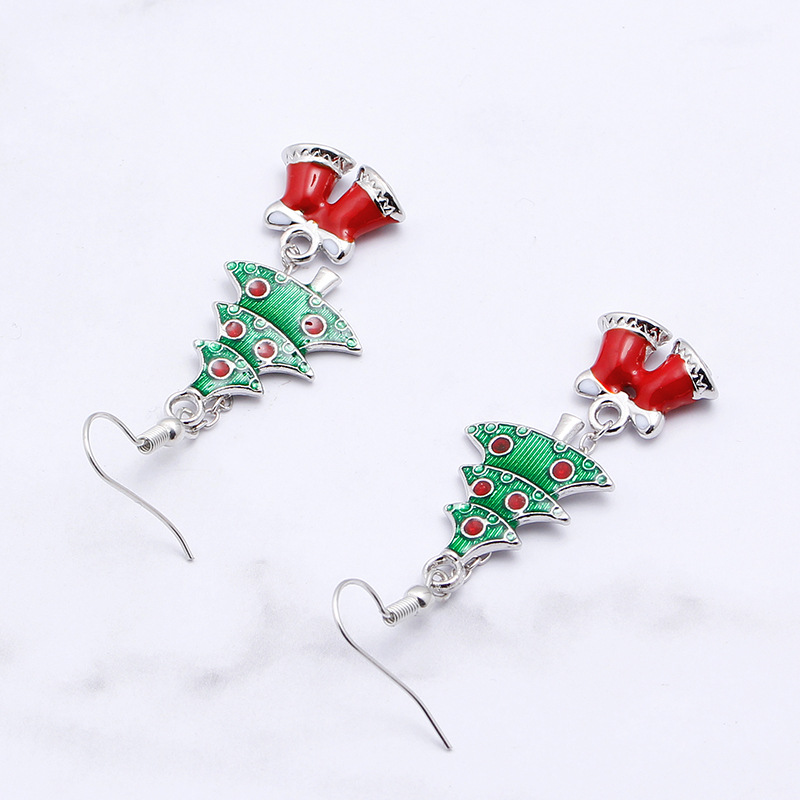 Christmas Elk Christmas Tree Cartoon Bell Santa Claus Earrings Wholesale Nihaojewelry display picture 4