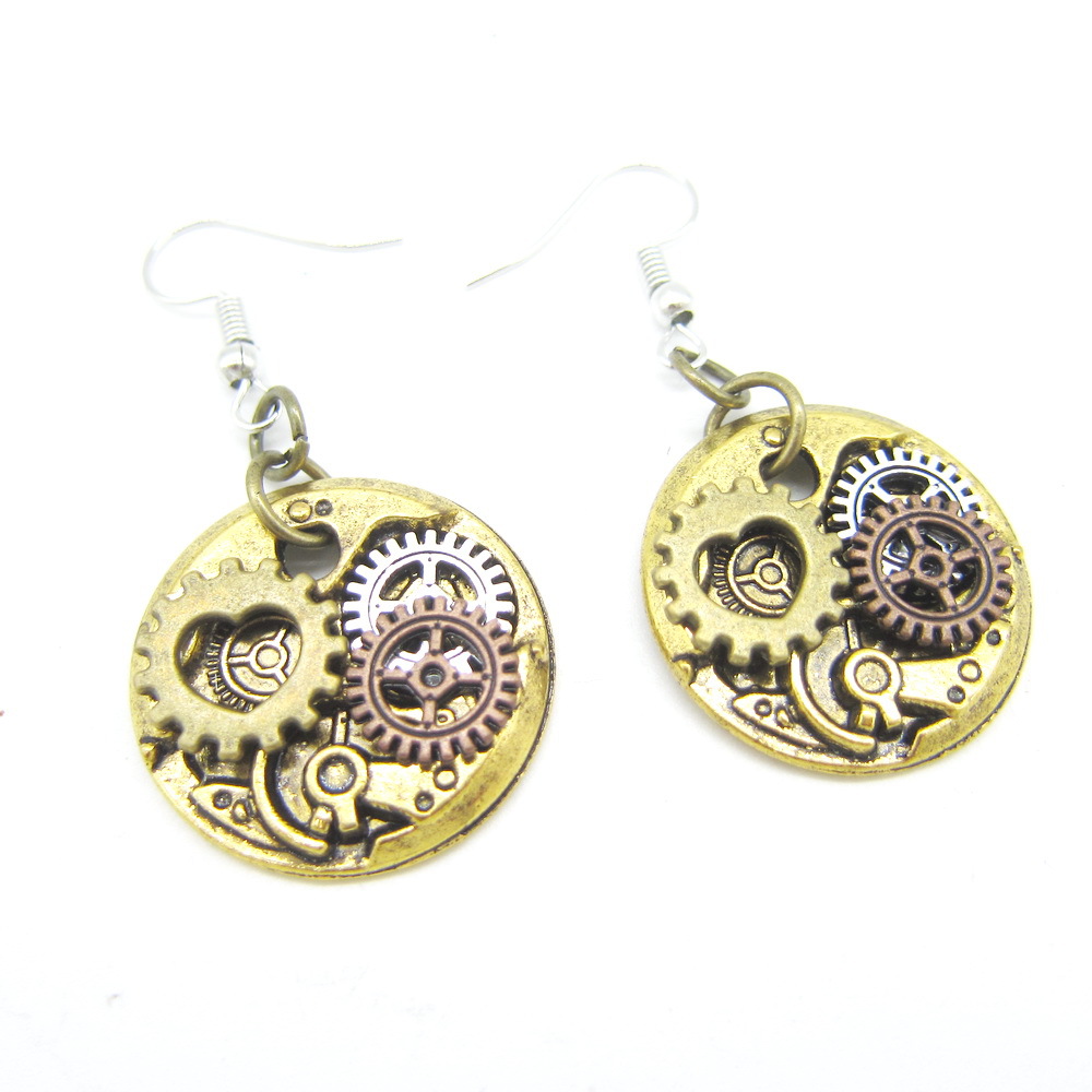 Street Occasion Alloy Material Round Pattern Retro Round Alloy Plating Women's Drop Earrings