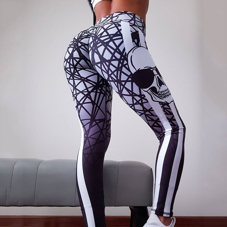 Pantalones de yoga estampados de cintura alta NSKX6210