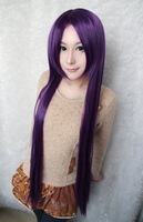 Demon Fox × servant SS magnificent butterfly five more glaze black cat Gothic Lolita Anne black purple long straight wig