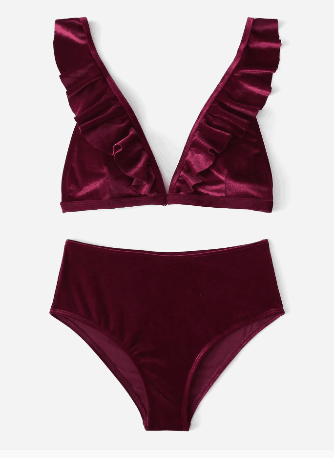 velvet flashing split swimwear NSHL44036