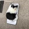 Phone case with accessories, creative realistic accessory, decorations, doll, toy, cat
