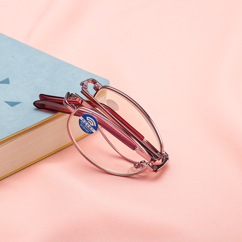 New fashionable metal full-frame reading glasses for women folding…