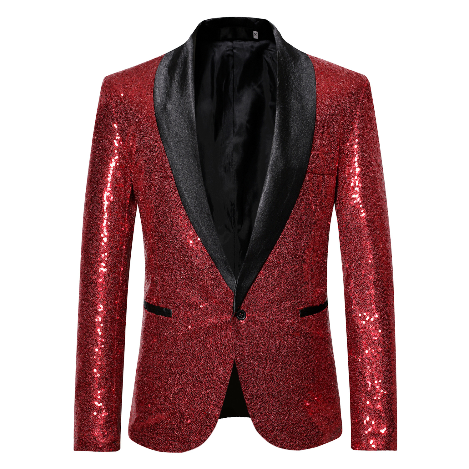 1 Abito con paillettes, abbigliamento da uomo per discoteca, presentatore, presentatore, giacca da studio, taglia europea, all'ingrosso_voghion.com