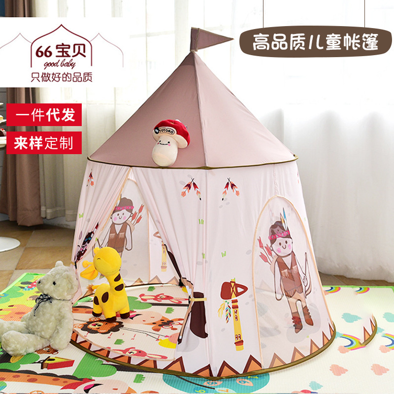 环保印第安小马圆形城堡室内公主玩具游戏屋儿童婴儿帐篷批发定制