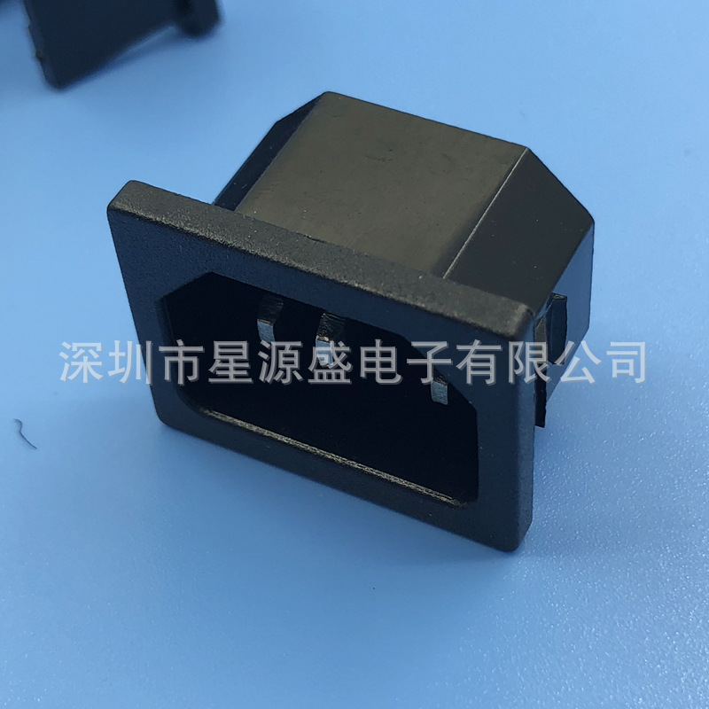 AC电源插座品字公座 3脚弯脚品字 AC电源插座卧式90度插脚AC接口