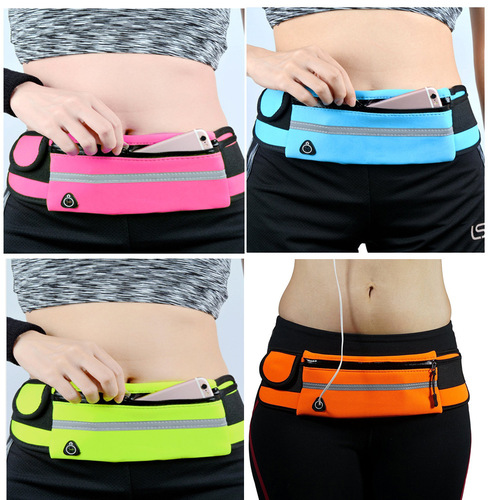 Large-capacity sports waist bag for men and women, lightweight running fitness body-fitting 6-inch mobile phone bag, breathable sports waist bag