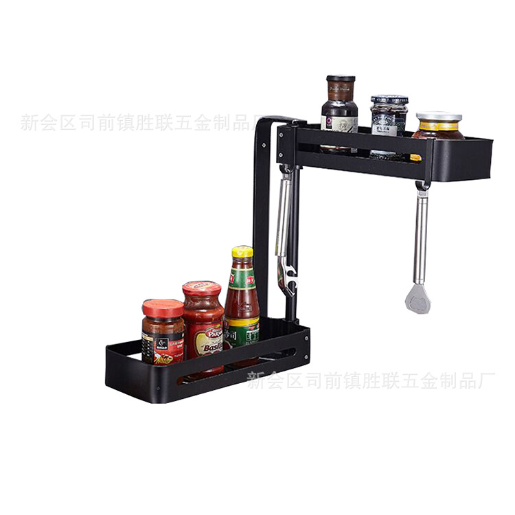 太空铝厨卫厨房用品五金挂件置物架调味料架转角收纳多功能免打孔