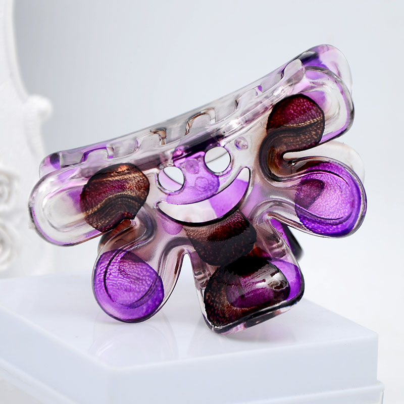 A variety of medium , please 6 cm Dark color Plastic Flaxen Hair Top clamp Grip Hairdressing Ponytail clip Hairpin Headdress wholesale