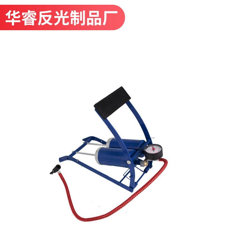 汽车车载摩托车脚踩充气泵 多功能精准表双筒脚踏便携高压打气筒