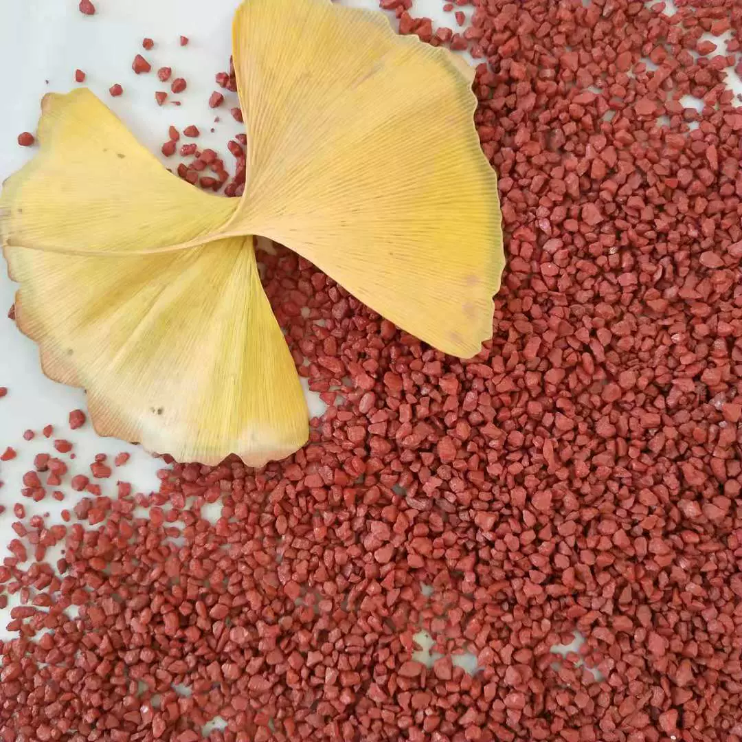 陶瓷颗粒 艺术地坪 路面用红色陶瓷颗粒 透水一体陶瓷颗粒