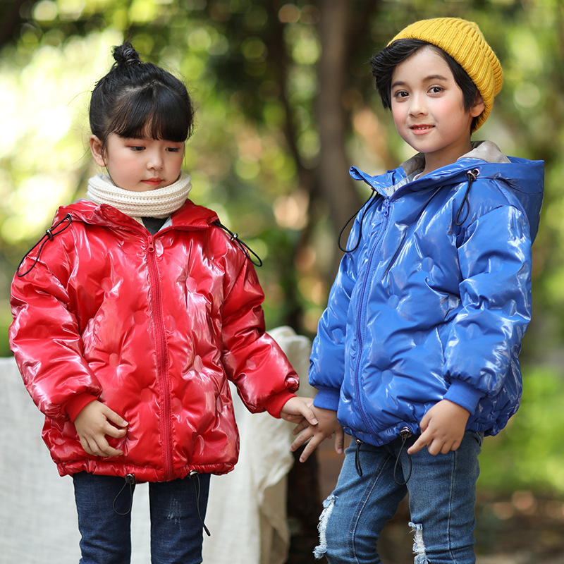 儿童韩版时尚冬季新款男童女童羽绒服冬装宝宝短款连帽加厚外套