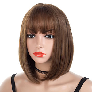 Curly Hair Wigs Wig air bangs big head leather Bobo Bobo wig trimming face natural lifelike wig