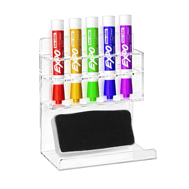 透明亚克力黑板工具架 有机玻璃板擦置物架 白板笔陈列道具
