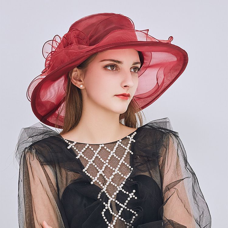 Party hats Fedoras hats for women Mesh sunshade hat Organza