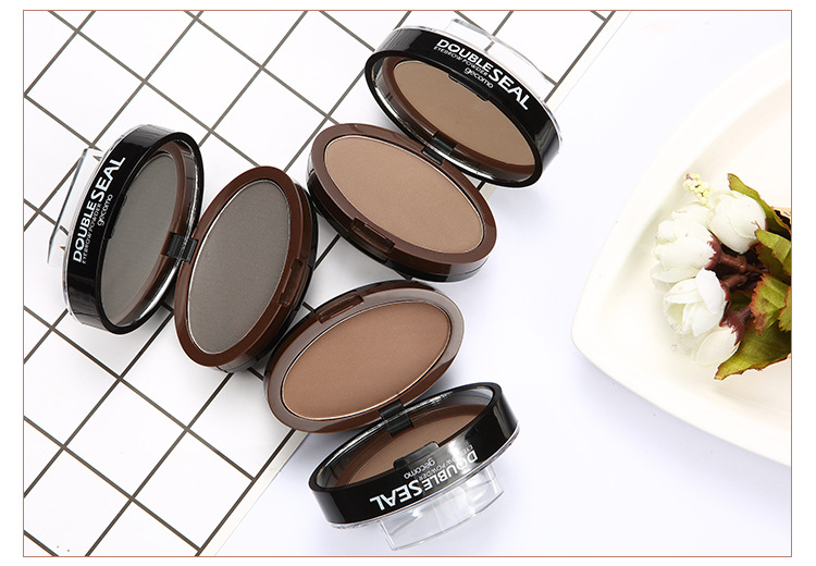 Double Layer Two-color Lazy Seal Eyebrow Powder Waterproof Eyebrow Powder display picture 5