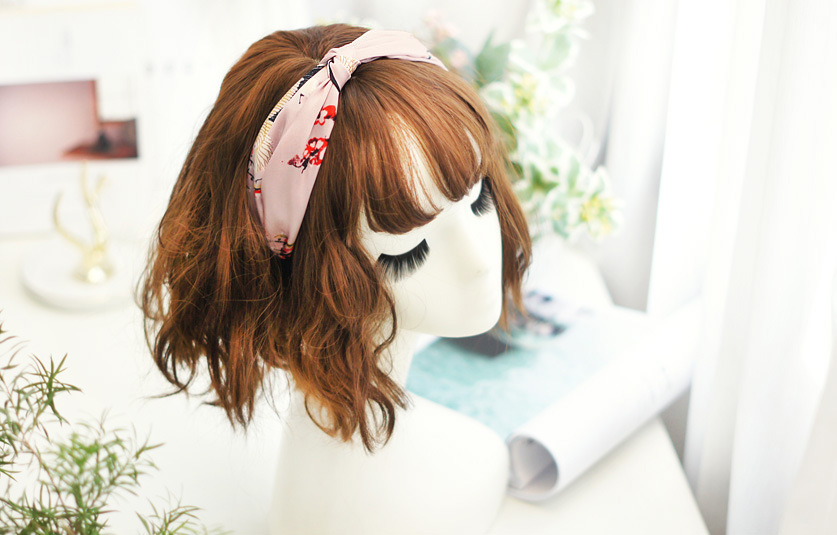 Retro Zephyr Knotted Hair Hoop Korean Style Printed Satin Fabric Headband Korean Style Face Washing Knotted Headband Head Buckle display picture 17