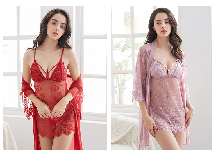Above Knee Dress Length Type Sexy Lingerie Lingerie Type Nylon, Lace Fabric Type Solid Color Lace Bras Sexy Sexy Lingerie
