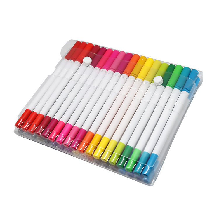 跨境爆款双头勾线笔 填色涂鸦马克笔36色60色水性描边水彩笔|ms