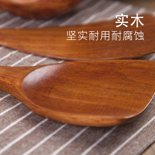 Wooden spatula for non-stick pots, rice spoon, wooden spatula, long-handled wooden spatula, stir-fry wooden spoon, household kitchen utensil set