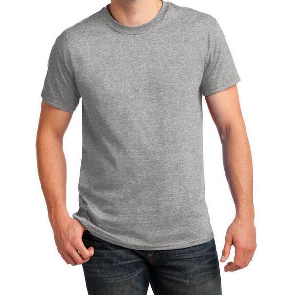 Spot wholesale 130 grams of European and American polyester cotton combed seam high quality light breathable single dyed CVC short sleeve t-shirt
