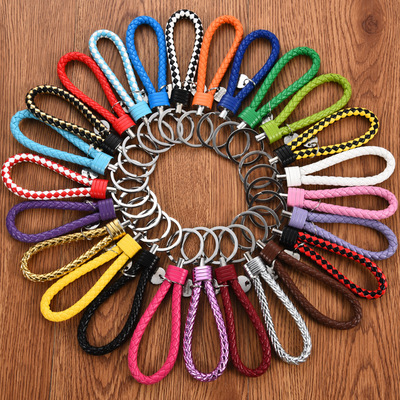 创意纯手工编织皮绳钥匙扣情侣汽车钥匙圈链挂件配饰 厂家直销|ms