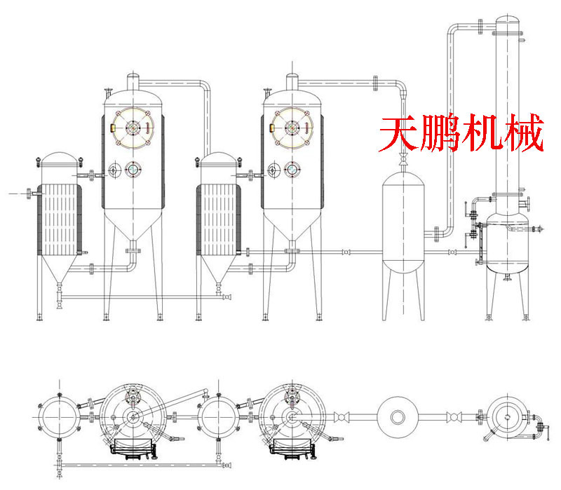 专业热销 ，  双效外循环浓缩器，双效浓缩器，真空浓缩  蒸发器