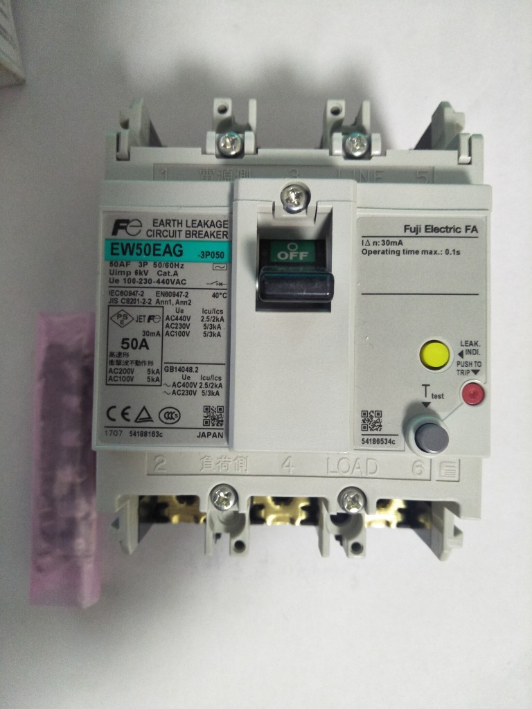 现货富士漏电断路器EW50EAG 3P005B 原装日本进口漏电开关