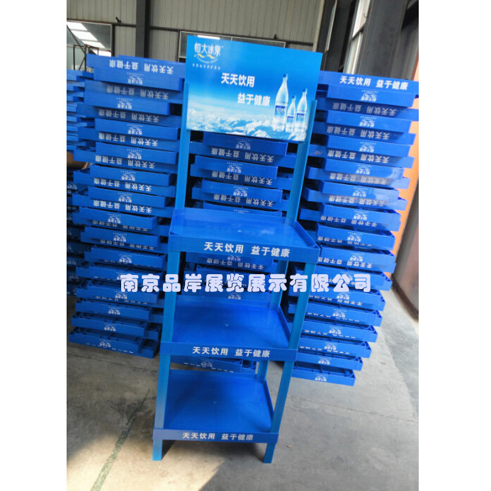 纯净水塑料展示架苏打水广告陈列架盐汽水展销摆放架