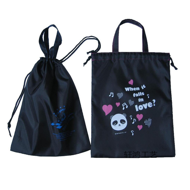 专业定制 无纺布手提抽绳袋 涤纶手提束口双肩背包 尼龙手提书包