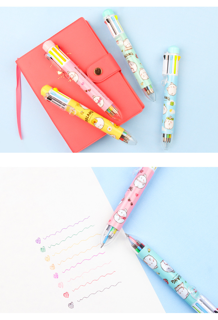 25g Weight Plastic Material Green, Blue, Yellow Color Ballpoint Pen Multicolor Cute Color Creative Korea Black Atomic Oil Refill Student Stationery 4