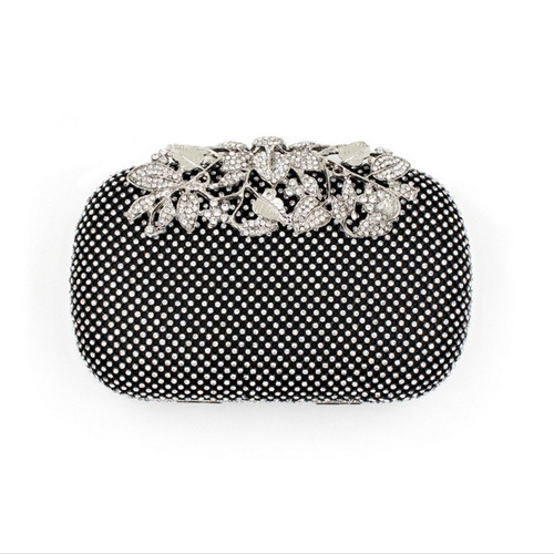 Cross-border leaves and flowers dinner bag with diamond clutch bag socialite evening bag makeup banquet bag factory direct sale