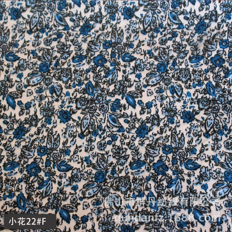 Поставки в розницу imitation cotton flat-grained small floral printing cloth polyester spring Asian spinning shoe hat clothing cloth auxiliary material fabric