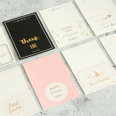 Gold foil earring accessories card birthday thank you card message blessing card envelope Christmas small double fold card greeting card