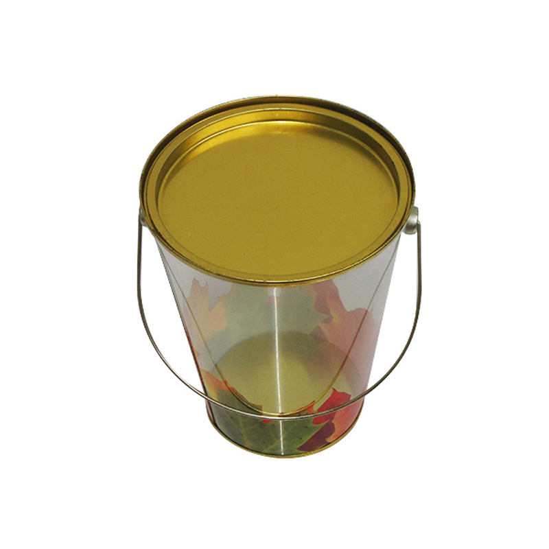 PVC包装盒PET圆筒马口铁桶带提手马口铁罐148直径储物食品级