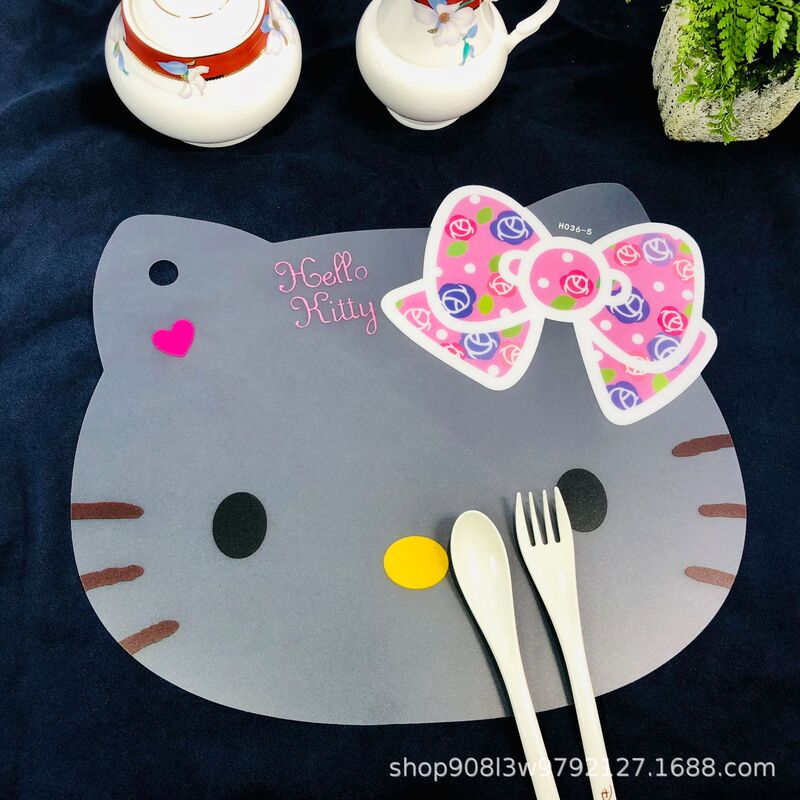 Matte Student Placemat Pvc Waterproof Children's Cartoon Cutting Board Shape Waterproof Portable Placemat