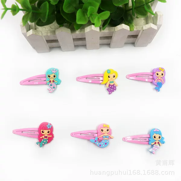 Cross-border Europe and the United States new BB clip children's hairpin mermaid pvc hair accessories stall small commodity girls hairpin wholesale