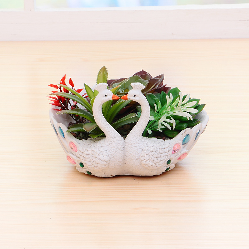 잡화 다육식물 화분 창의적인 분재 양면 공작수지 장식품 도매