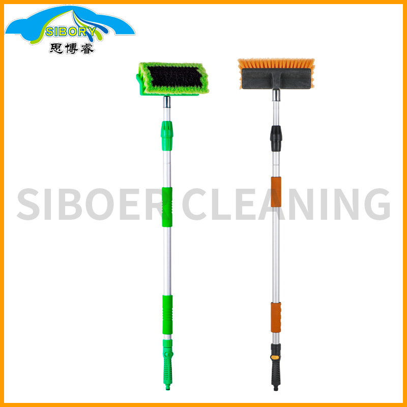 思博厂价直销铝接头可伸缩汽车洗车通水刷PVC开绒洗车刷子