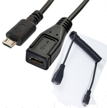 弹簧线USB2.0数据充电转接线安卓手机Micro 5P  1.5米