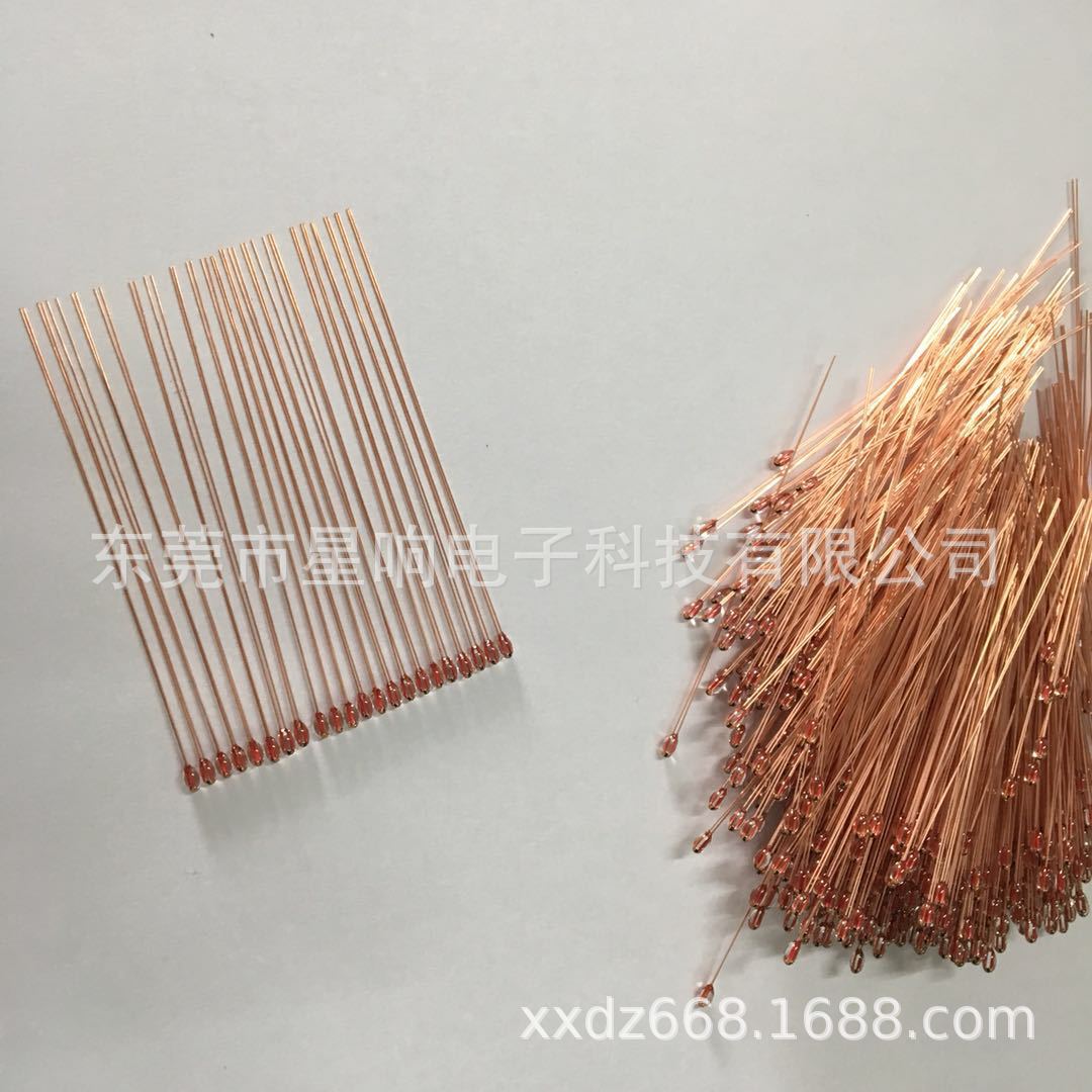 热敏电阻/10K-3950/单端玻璃封装NTC热敏电阻/100K耐高温热敏电阻