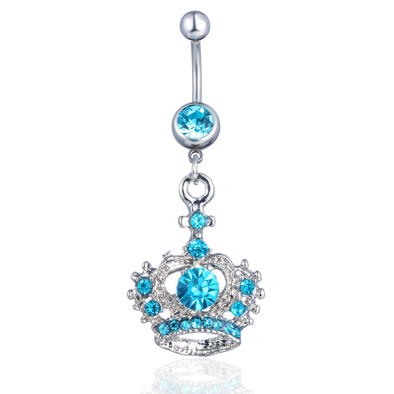 New Piercing Belly Dance Jewelry Diamond Crown Belly Button Ring display picture 4