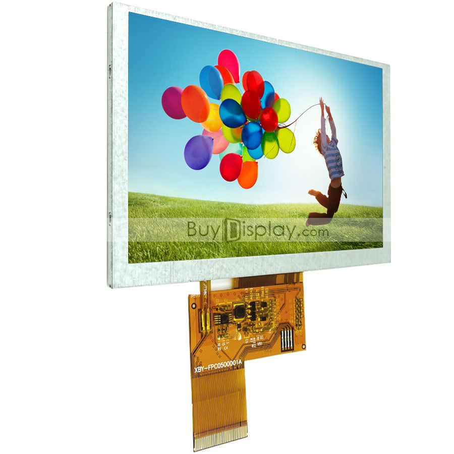 5寸TFT LCD彩色液晶显示屏/800x480点阵彩屏模块/可配触摸屏