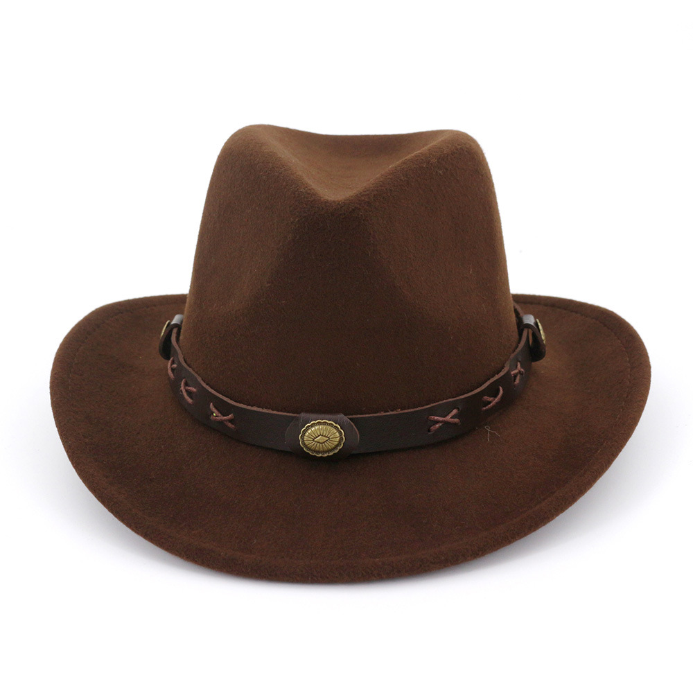 2023 Nieuwe Hot Selling Hoed Nieuwe Etnische Minderheid Stijl Mannen En Vrouwen Paar Hoed Wollen Western Cowboy Hoge Hoed_voghion.com