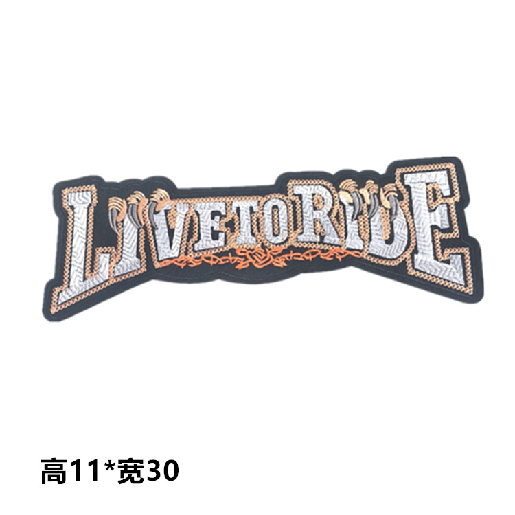 Estilo europeo y americano cráneo pegatinas de tela bordado estilo de la Universidad Ropa Decoración calcomanías fresco motocicleta fantasma cabeza reparación subsidio