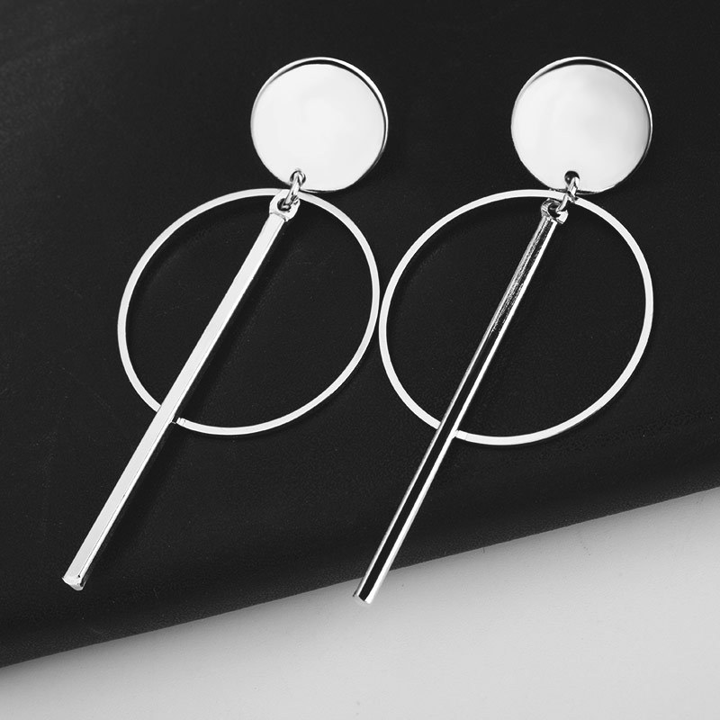 Hollow Tassel Earrings Earrings Geometric Round Cake Circle Word Stick Earrings Women display picture 5