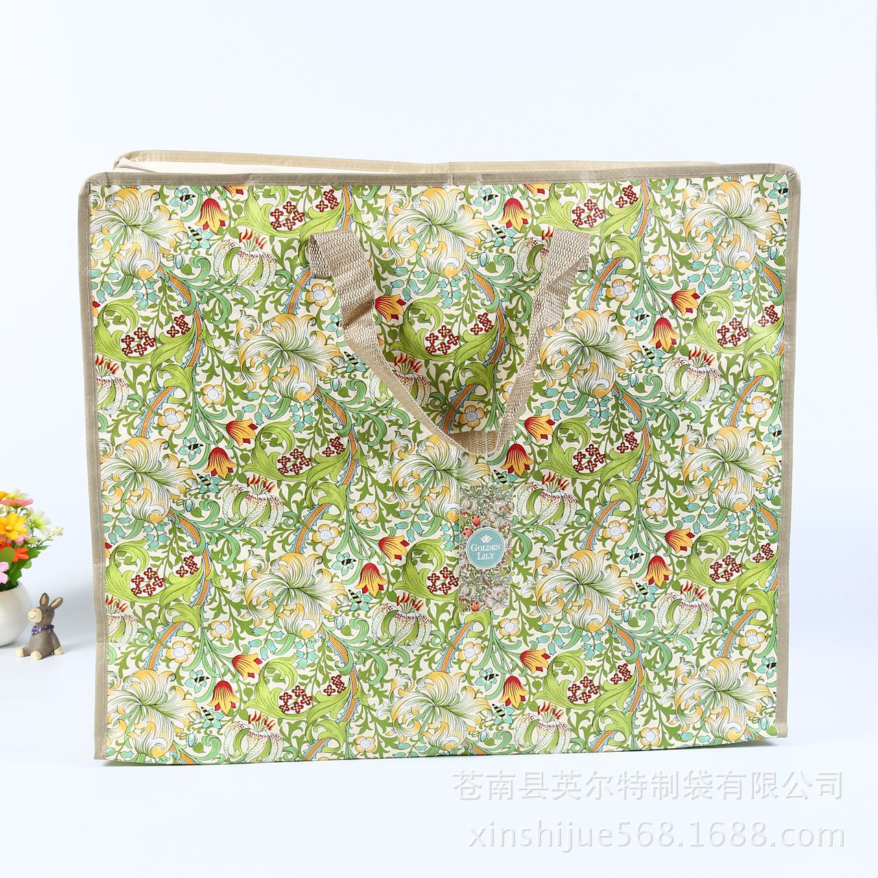 pp覆膜编织袋定制 环保礼品购物袋服装拉链塑料手提袋蛇皮广告袋