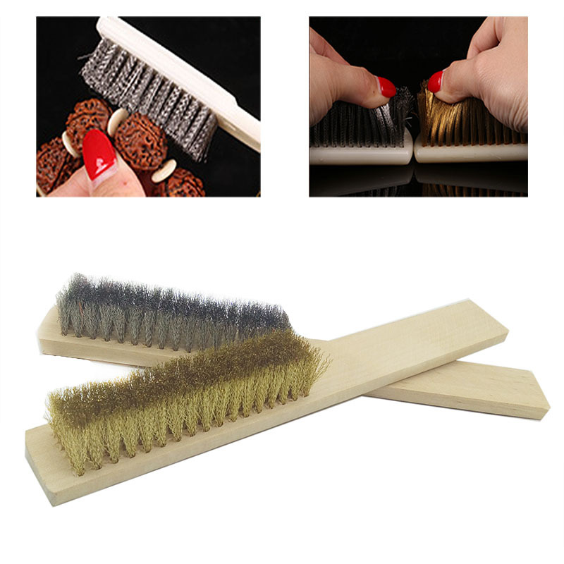 批发文玩核桃金刚菩提子刷子金刚清理刷子加密细钢丝铜丝清洁刷