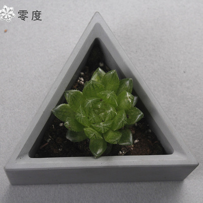 三角水泥花盆 北欧清水混凝土手工花器 简约花盆多肉花盆厂家直销